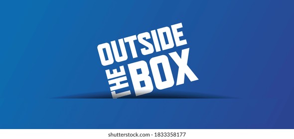 Outside the box on blue background