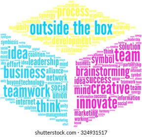 Outside the Box word cloud on a white background. 