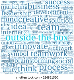 Outside the Box word cloud on a white background. 