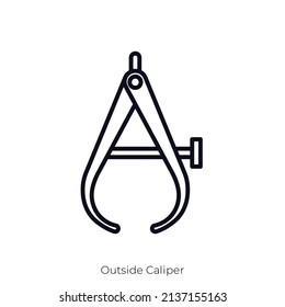 Outside Caliper icon. Outline style icon design isolated on white background