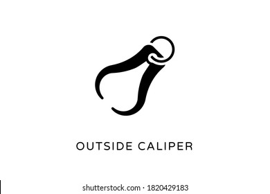 Outside Caliper icon in vector. Logotype