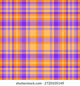 Exterior verificar fundo sem emenda, vetor valentino xadrez tartan. Padrão de tecido de textura Hippie tecido em âmbar e paleta de cores índigo.