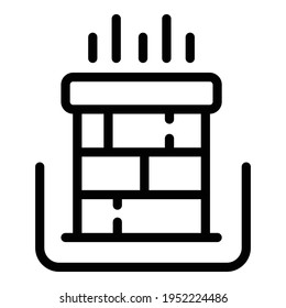 Outside chimney icon. Outline outside chimney vector icon for web design isolated on white background