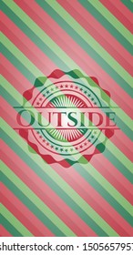 Outside christmas badge background. Vector Illustration. Detailed.