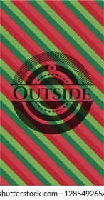 Outside christmas emblem background.