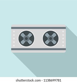Outside conditioner fans icon. Flat illustration of outside conditioner fans vector icon for web design