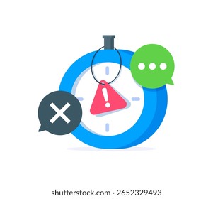 Concepto de horas de funcionamiento del Servicio al cliente exterior, Ilustración vectorial plana del icono del diseño
