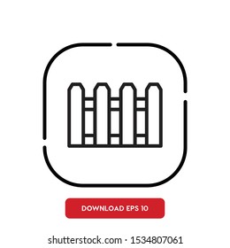 Outside decor symbol, fence outline vector icon