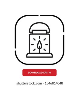 Outside decor symbol, lantern outline vector icon