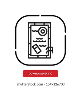 Outside decor symbol, pool outline vector icon