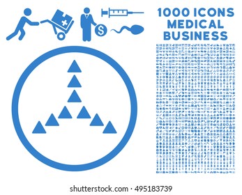 Outside Direction icon with 1000 medical commerce cobalt vector pictograms. Collection style is flat symbols, white background.