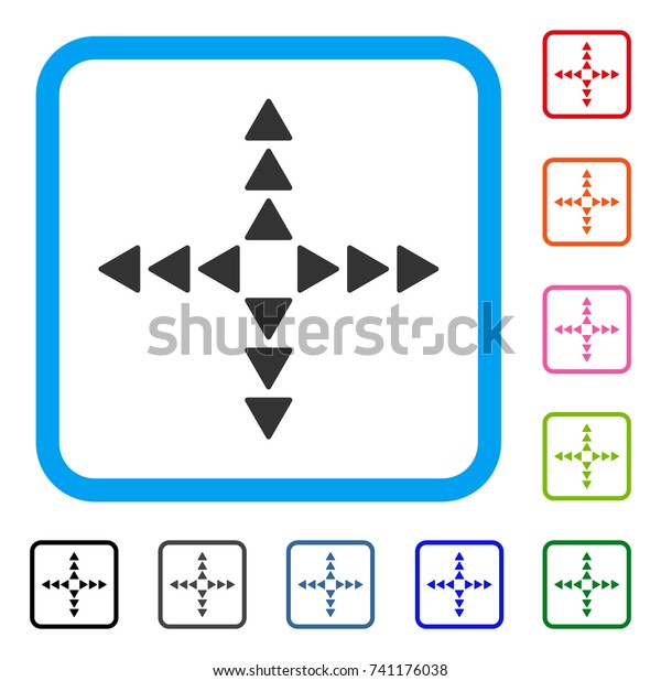 Outside Direction icon. Flat\
grey iconic symbol in a light blue rounded squared frame. Black,\
gray, green, blue, red, orange color versions of Outside Direction\
vector.