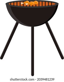 Outside grill, illustration, vector on white background.