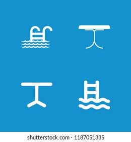 Outside icon. collection of 4 outside filled icons such as table, swimming ladder. editable outside icons for web and mobile.