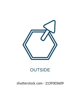 outside icon. Thin linear outside outline icon isolated on white background. Line vector outside sign, symbol for web and mobile