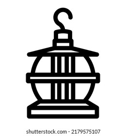outside led lamp line icon vector. outside led lamp sign. isolated contour symbol black illustration