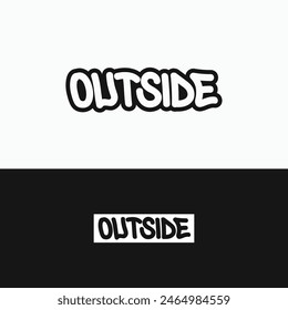 OUTSIDE lettering wordmark hip hop graffiti style logo design concept. Vector illustration