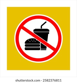 outside no food or drink not allowed symbol sign sticker