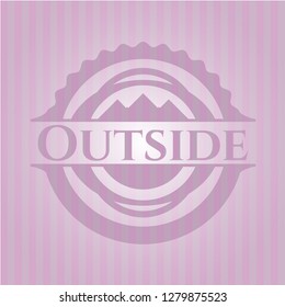 Outside pink emblem. Retro