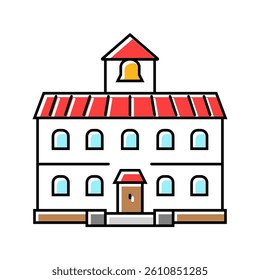 outside school building color icon vector. outside school building sign. isolated symbol illustration