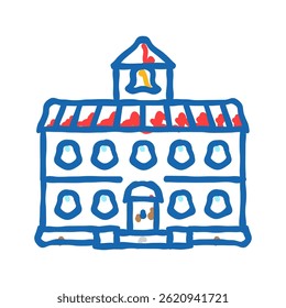 outside school building doodle icon sketch vector. outside school building sign. isolated symbol illustration