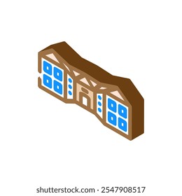 outside school building isometric icon vector. outside school building sign. isolated symbol illustration