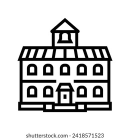 outside school building line icon vector. outside school building sign. isolated contour symbol black illustration