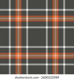 Outside seamless tartan texture, colour fabric plaid background. Gorgeous vector check textile pattern in grey and red colors.