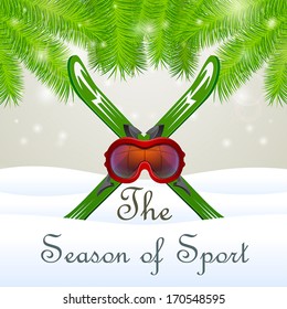 outside the season of sport ski goggles and skiing 