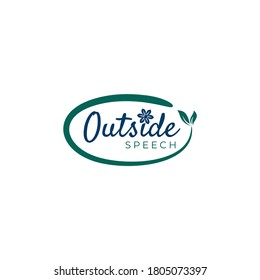 Outside Speech Badge logo design Templates