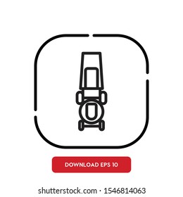 Outside tools symbol, lawn mower outline vector icon