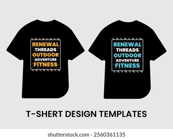 outside t-shirt design minimalist post vector templates layout