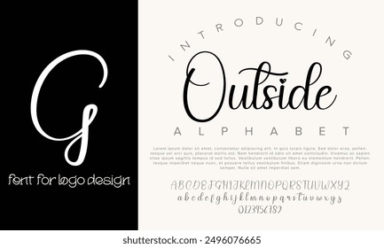 Outside vector alphabet font for logo design