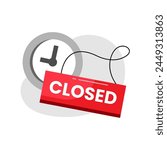 outside working hours, temporarily closed concept illustration flat design. simple modern graphic element for empty state ui, infographic, icon
