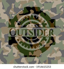 Outsider camo emblem. Vector Illustration. Detailed. 