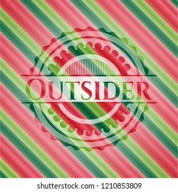 Outsider christmas badge background.