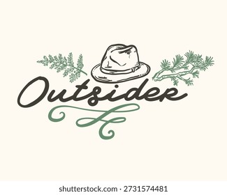 Outsider funny typography, hand drawn whimsical style, vector
