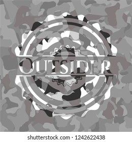 Outsider on grey camo pattern