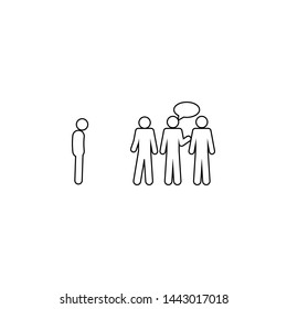 Outsider people talk icon. Simple thin line, outline vector of People icons for UI and UX, website or mobile application
