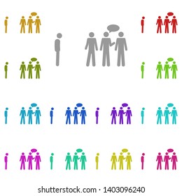 Outsider people talk multi color icon. Simple glyph, flat vector of people icons for UI and UX, website or mobile application on white background