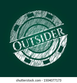 Outsider written on a blackboard. Vector Illustration. Detailed.