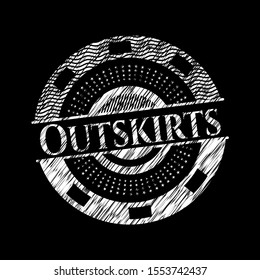Outskirts chalkboard emblem. Vector Illustration. Detailed.
