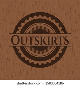 Outskirts vintage wooden emblem. Vector Illustration.