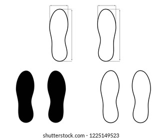 outsole size chart measurements diagram sole

