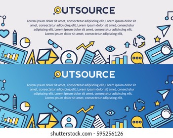 Outsource Concept for web page. Vector
