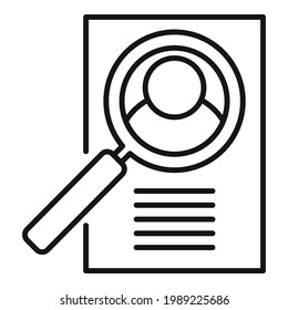 Outsource cv paper icon. Outline Outsource cv paper vector icon for web design isolated on white background