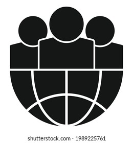 Icono de grupo global de externalización. Ilustración simple del icono del vector de grupo global outsourcing para el diseño web aislado en fondo blanco