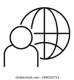 Globales Symbol außerhalb des Quellbereichs Outline Outsource Global Vektorsymbol für Webdesign einzeln auf weißem Hintergrund