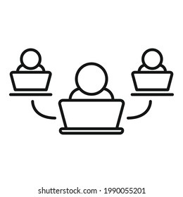 Outsource group icon. Outline Outsource group vector icon for web design isolated on white background