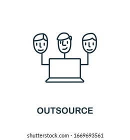 Outsource-Symbol aus der Headhunting-Kollektion. Einfaches Outsource-Symbol für Vorlagen, Webdesign und Infografiken